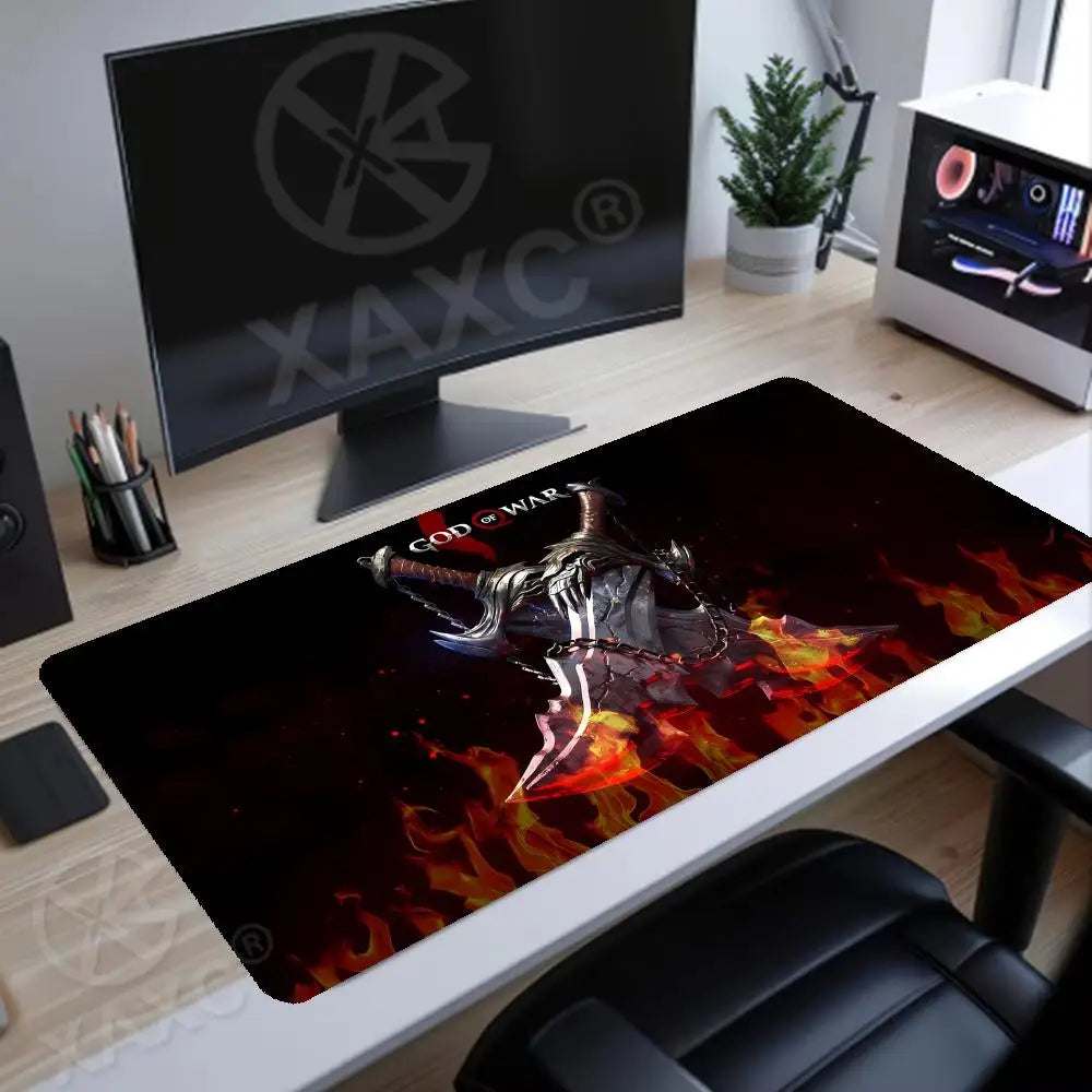 Mouse Pad God of War Xxl XAXCGaming Accessories Keyboard Computer Carpet Game Desk Mat Pc Large Gamer Cabinet Table Mats