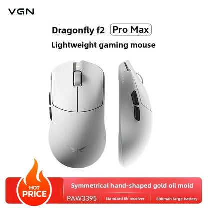 Mouse gaming esports VGN Dragonfly F2 ProMax/Ultra 42000DPI 0.125ms per CS:GO, latenza cablata/wireless Dual 8K, 3 modalità, PAW3395/3950