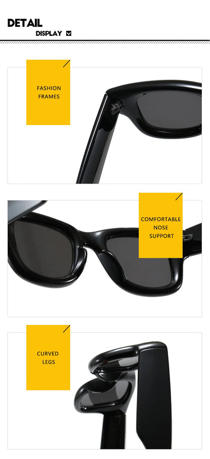 New Fashion Casual Orange Square Sunglasses For Women Men Vintage High Quality Sun Glasses Shades UV400 Eyewear