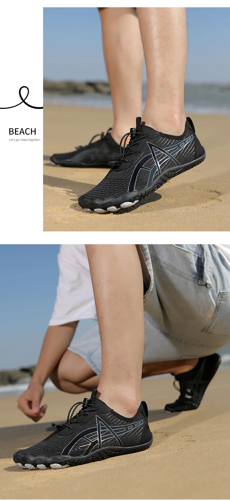 „Aqua Shoes“ vyriški vandens batai, basų kojų paplūdimio batai, unisex greitai džiūstantys lauko batai su vata, sporto salės treniruočių avalynė, sportiniai bateliai, dydžiai 35–46