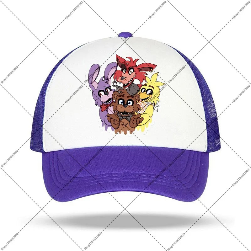 FNAF Baseball Cap Five Nights At Freddys Unisex Sun Hats Cartoon Anime Printed Hat Boys Girls Fashion Caps Birthday Party Gifts