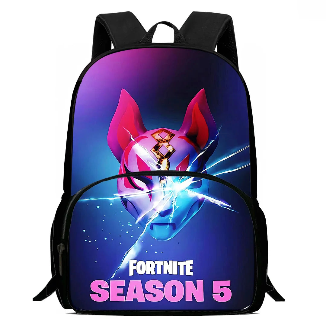 Classic Game Fortnite Kids Backpacks for Boys and Girls, Student Birthday Gift, Child School Bags with Large Capacity, Durable Camping Rucksack