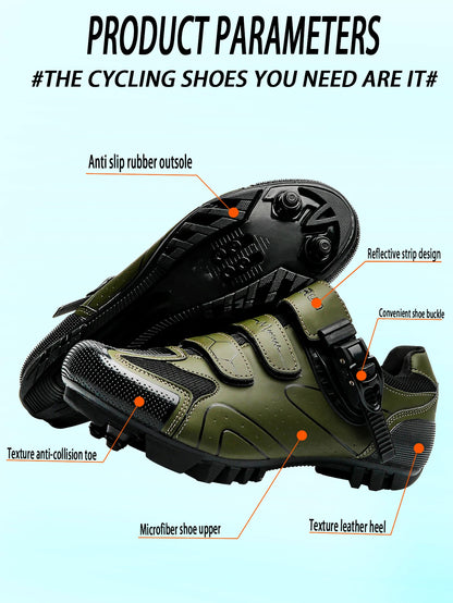 Spring 2025 MTB Cycling Shoes with Clamps for Men, Carbon Sports Shoes, Speed, Mountain Running, Mountain Bike Shoes