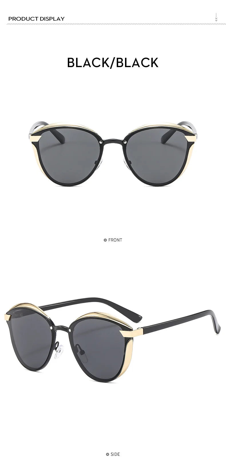 Fashion Classic Polarized Sunglasses for Women Cat Eye Brand Sun Glasses Luxury Round Eyeglasses UV400 Gafas De Sol