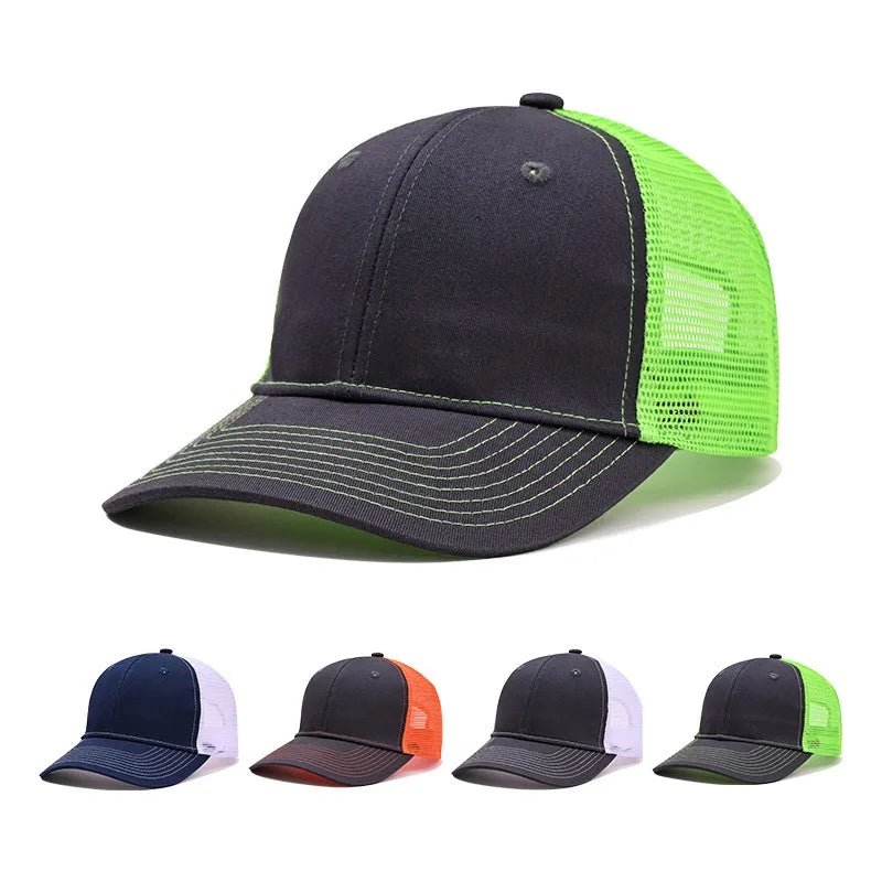 Sunshade soft top Richardson truck driver hat slightly curved baseball cap color blocked flat edge duckbill hat