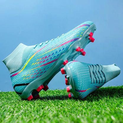 Chaussures de football pour terrain ferme AG FG pour hommes, en PU léger, avec crampons renforcés, pour entraînements de football en plein air pour adultes