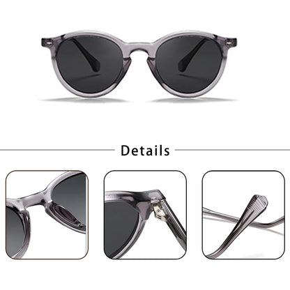 CATERSIDE Round Polarized Sunglasses Men Propionic High Quality Sun Glasses Women Punk Outdoor Driving Fishing Eyewear UV400