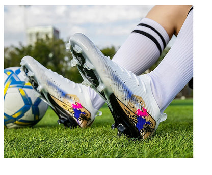 Nouvelles chaussures de football pour hommes, chaussures d'entraînement, chaussures de football à crampons longs, crampons de football ultralégers FG antidérapants pour l'extérieur, livraison directe