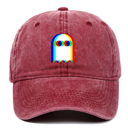 Colorful ghost print baseball cap suitable for daily dressing up and Halloween parties, adjustable outdoor sun protection hat