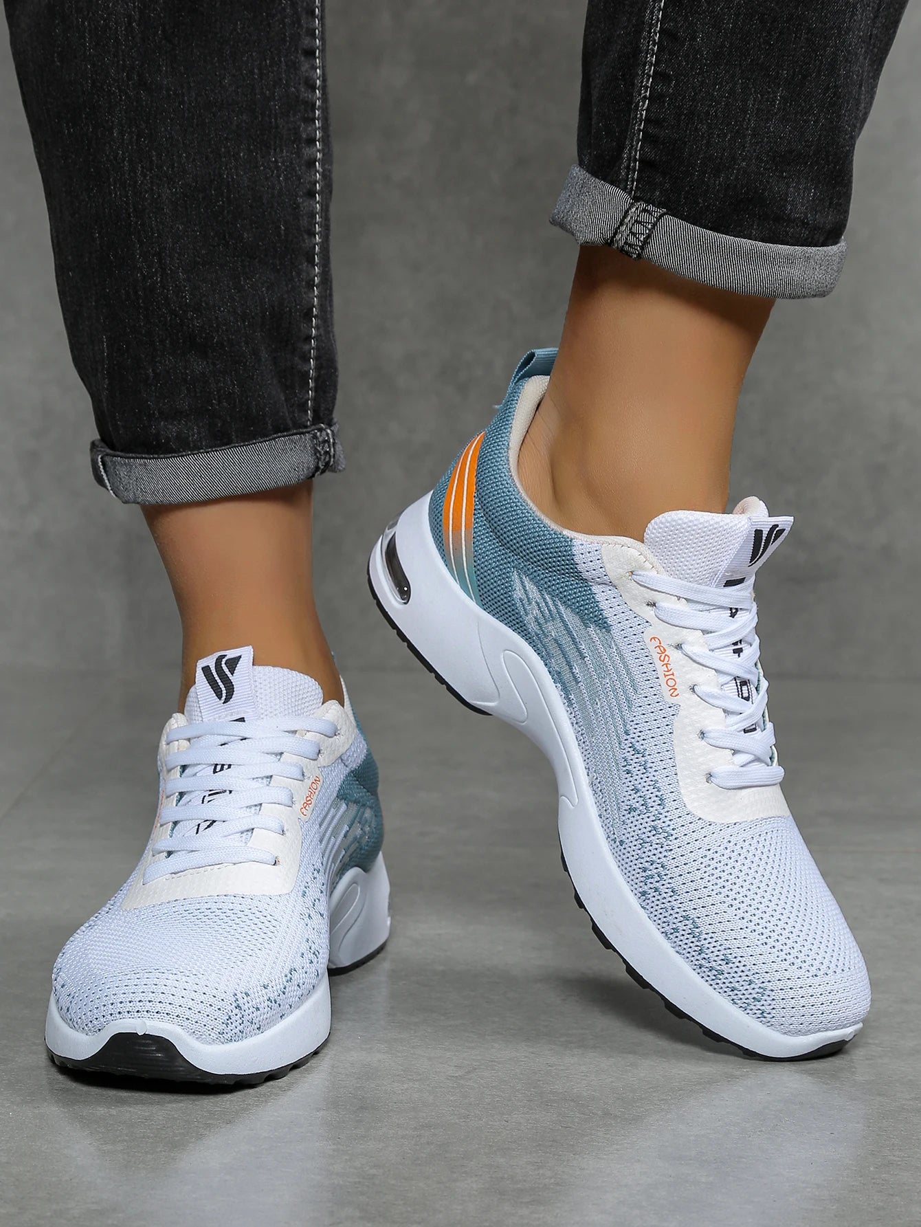 Herrenschuhe, lässige Herrenschuhe, atmungsaktives Mesh, Luftpolsterung, weiche Sohle, modische Sportschuhe im Color-Block-Design
