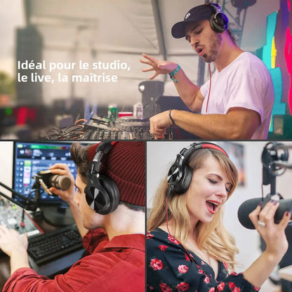 OneOdio A71 kabelgebundene Over-Ear-HiFi-Studio-DJ-Kopfhörer mit Mikrofon – professionelles Monitoring-Gaming-Headset mit tiefem Bass