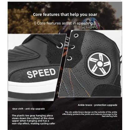 New Men's and Women's Four-Season Universal Safety Protection Motorcycle Riding Boots, Anti-Slip and Anti-Fall Motorcycle Shoes
