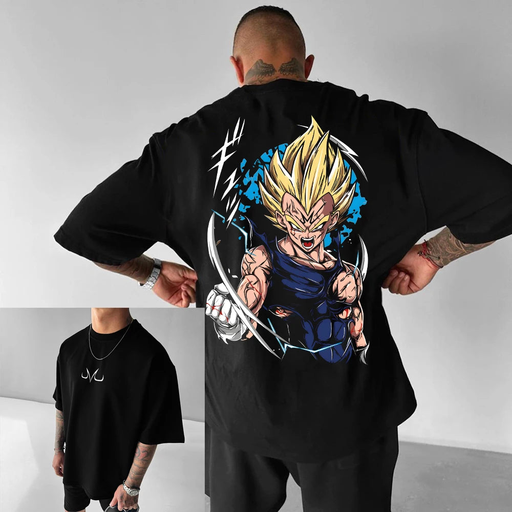 Dragon Ball Z Printed Short Sleeve Cotton T-Shirt Son Goku Vegeta Men Women Clothes Harajuku Y2K Tee Vintage Summer Streetwear