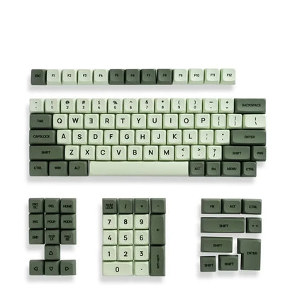 Set di keycap XDA PBT da 125 tasti Matcha Green per tastiera meccanica a 61/64/68/75/87/98/104/108 tasti per Cherry/Gateron/Otemu/Kailh