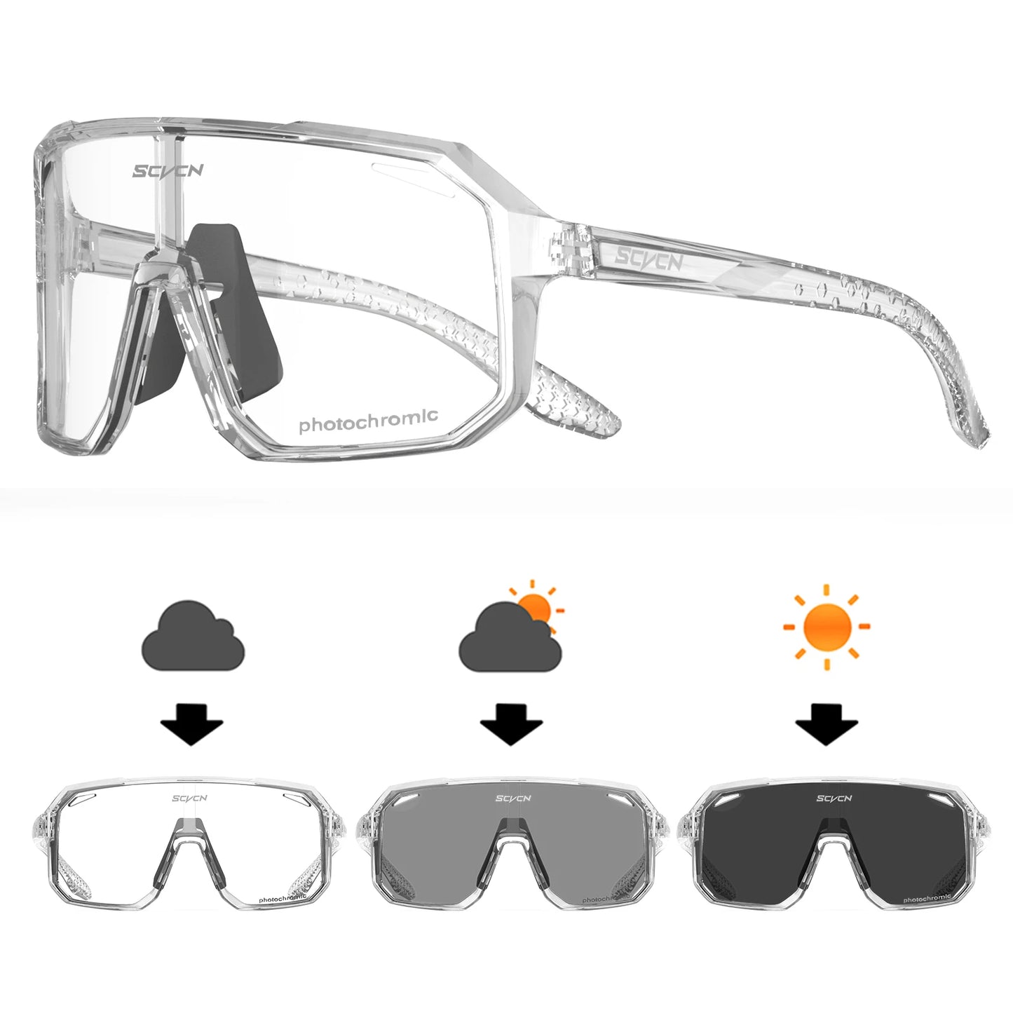 SCVCN New Outdoor Cycling Glasses Bike Sunglasses Men UV400 Eyewear Sports MTB Goggles Bicycle Women Riding Hiking Sunglasses