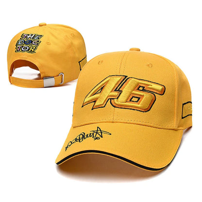 Unisex-Hip-Hop-Baseballcap mit Schriftzug, verstellbar, Nr. 46, F1-Rennsport- und Motorrad-Design, Outdoor-Sport, lässiger Sonnenschutzhut für Herren