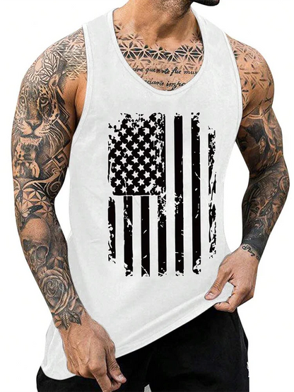 Street Fashion Personality Wolf Print Men's Tank Top Summer Daily Casual Men's Cool Tank Top Outdoor Sports Men's Tank Top