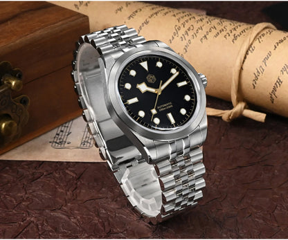 San Martin 38mm Men's Sport Watch Fashion Luxury Explore Climbing Automatic Mechanical Sapphire Waterproof 5 Links Bracelet BGW-9