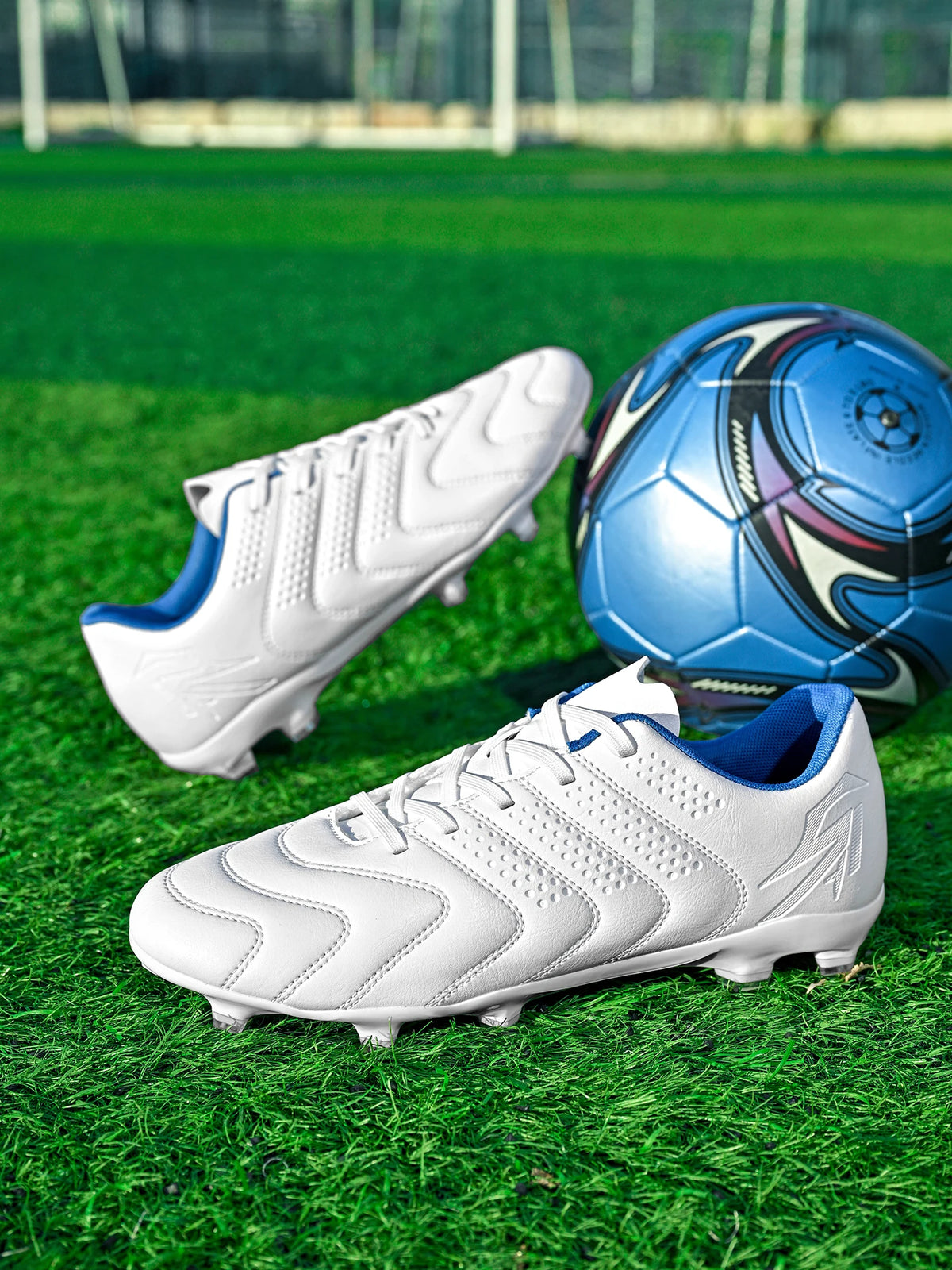 Chaussures de football FG AG pour adultes, tige légère en PU synthétique, crampons antidérapants pour terrain en herbe naturelle et artificielle en plein air
