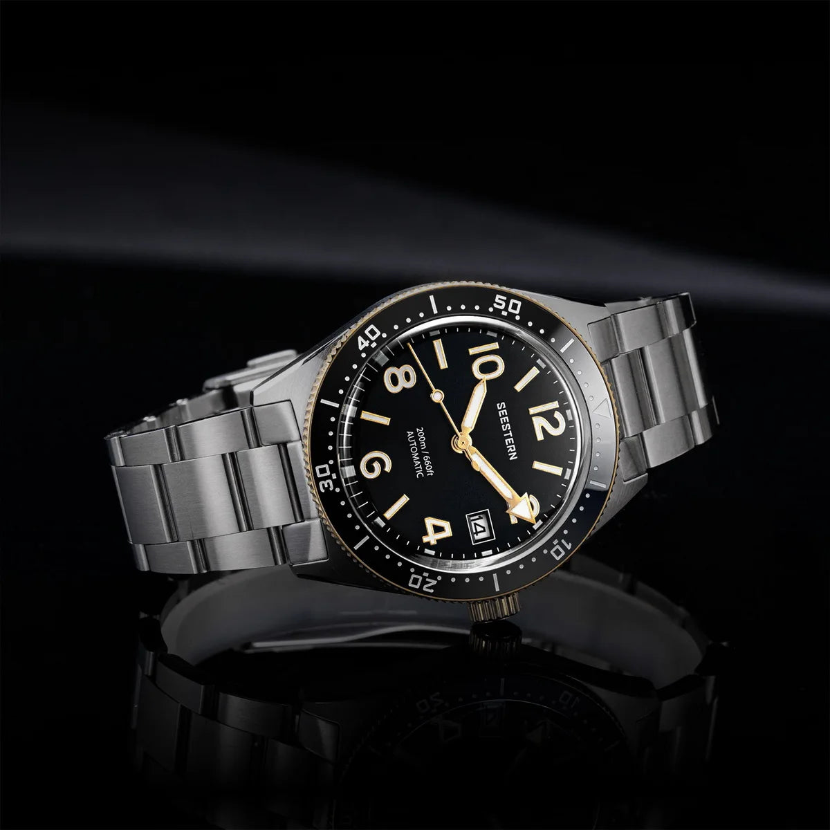 Sugess Diving Watch for Men Automatic Mechanical Wristwatches 20ATM Waterproof Sapphire NH35A Movement BGW9 Luminous New S434-2