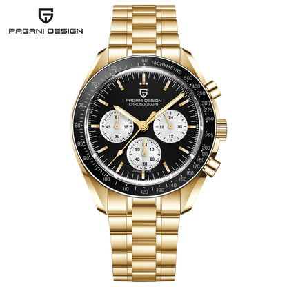 PAGANI DESIGN Moon Uhr – Luxuriöser Quarz-Chronograph für Herren, sportlicher Stil, Saphirglas mit Antireflexbeschichtung, leuchtende Anzeige