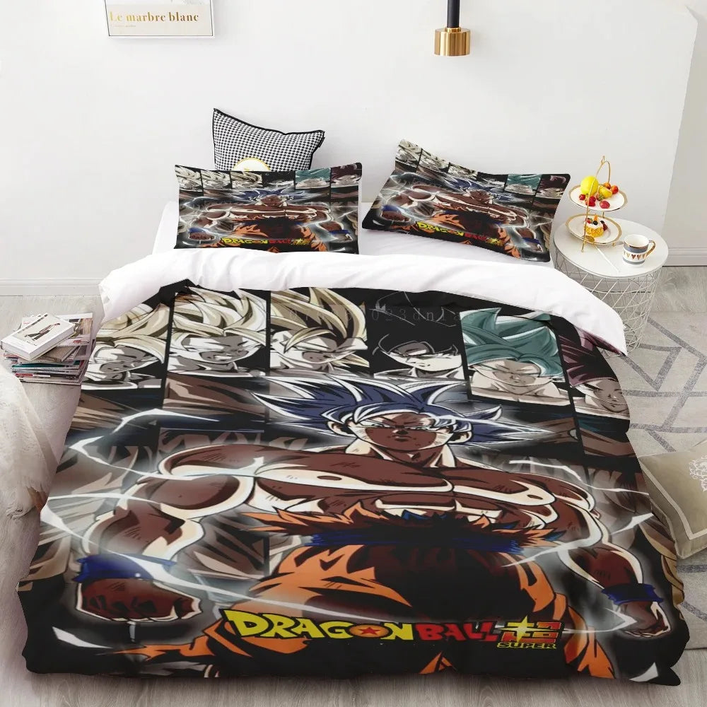 Goku Bettbezug-Set Dragon Ball für Teenager – Bettwäsche-Set mit Deckenbezug für Kinder und Jungen, ideales Geschenk, Schlafzimmerdekor in Queen- und King-Size
