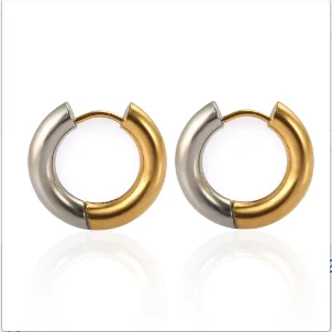 Hoop Earrings for Women Trendy Golden Stainless Steel Earring Jewelry New