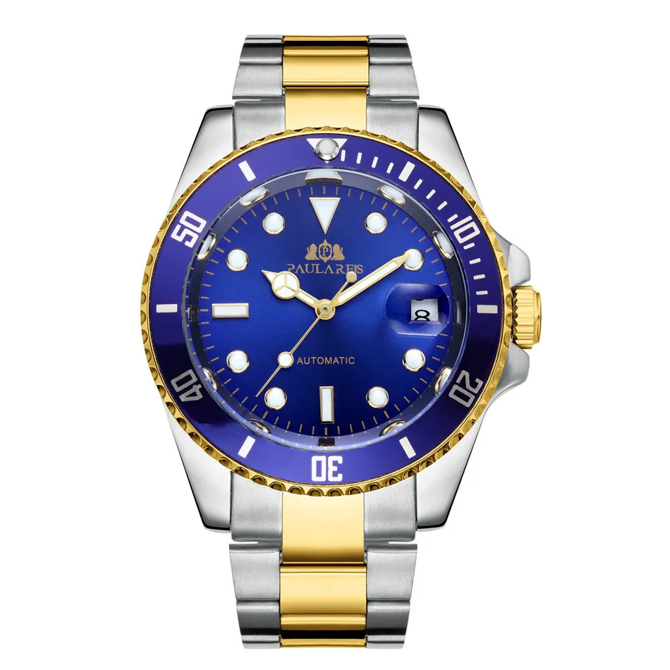 High Quality Automatic Mechanical Watch for Men Stainless Steel Red Dial Date Strong Luminous Luxury Men's Watch