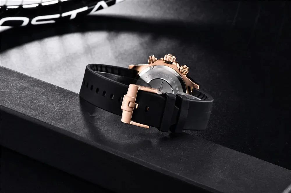 Novo Original PAGANI DESIGN PD-1664 Relógio de Pulso de Luxo para Homem, Movimento de Quartzo Japonês VK63, Safira, Cronógrafo Resistente à Água, Dourado
