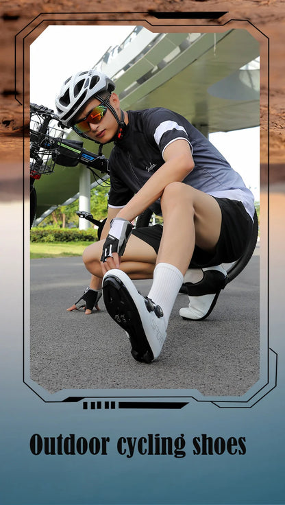 Scarpe da ciclismo ultraleggere, traspiranti e leggere, suole rigide compatibili SPD per allenamento e competizioni su bici da strada e mountain bike