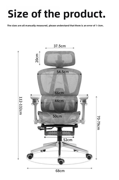 Sedia ergonomica minimalista portatile con braccioli 10D, sedia per computer, sedia da ufficio, sedia da studio e sedia gaming, resistente e durevole Gravity