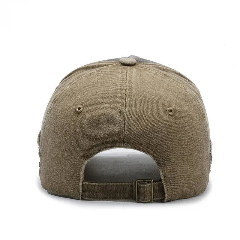 Neue coole Herren-Baseballcap aus gewaschener Baumwolle im Retro-Stil für alle Jahreszeiten – Outdoor-Sportkappe für Herren als Accessoire