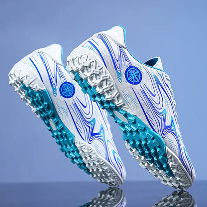 Plus Size Children Firm Ground Soccer Shoes Male Outdoor Primary and Secondary School Students Broken Nails Training Shoes Race
