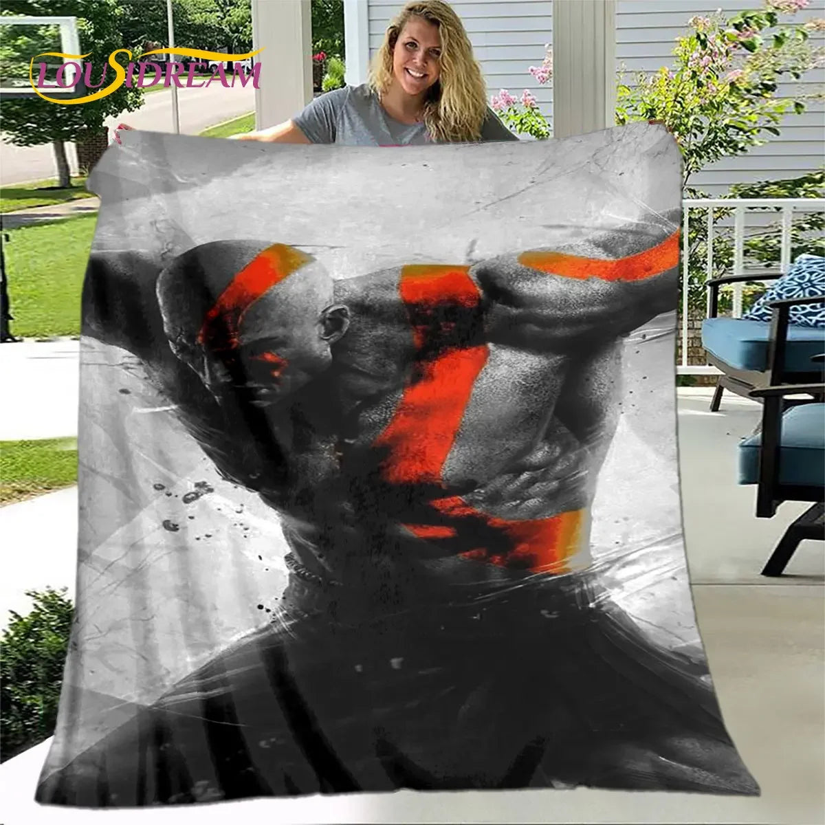 God of War Game Gamers Soft Plush Blanket,Flannel Blanket Throw Blanket for Living Room Bedroom Bed Sofa Picnic Cover Bettdecke