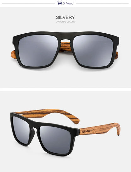 Oi Wood Women Sun glasses Square Sunglasses Wooden Eyeglasses polarized Red Lenses Mens Glasses