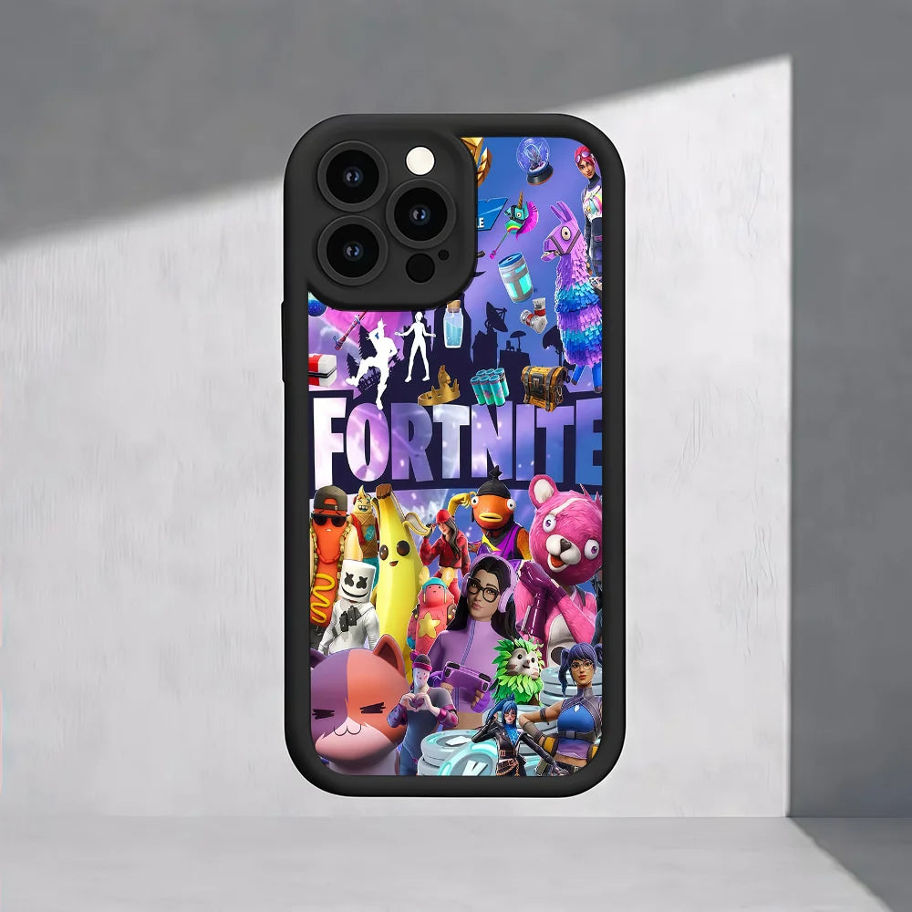 F-Fortnite Gaming-Handyhülle für iPhone 17e 17 16e 16 15 14 13 12 11 Air Pro Max Mini XR XS X 7 8 6 6s Plus, weiche TPU-Rückhülle