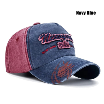 6 Colors New Unisex Washed Distressed Craft Patch 3 Dimensional Embroidery Design Baseball Cap