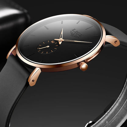 Reloj para hombre LIGE: estilo deportivo y moderno, marca de lujo, resistente al agua, diseño minimalista y ultradelgado, reloj de cuarzo para hombre