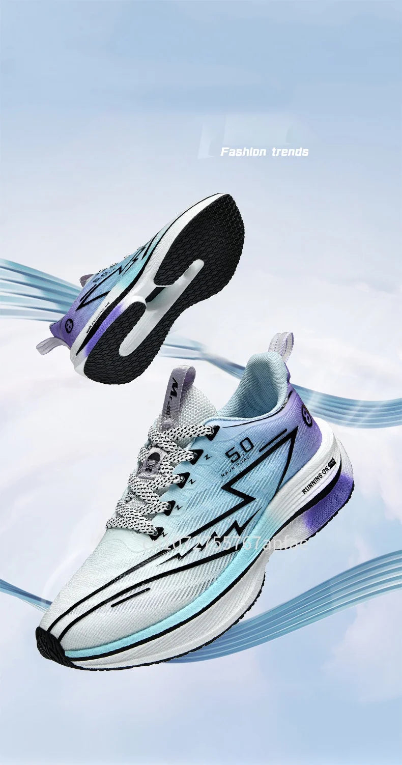 Scarpe da running da uomo con piastra in carbonio, leggere, ultra ammortizzate, traspiranti, da maratona, con assorbimento degli urti e supporto, sneaker sportiva comoda da donna
