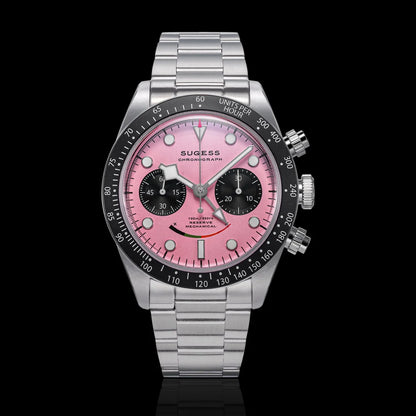 Sugess Chronograph Watch for Mens ST1907 Movement Mechanical Sapphire Crystal Wristwatches Waterproof Pilot Air Force Clock S475