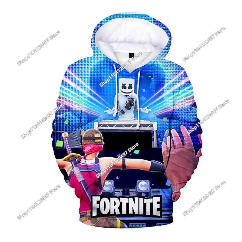Fortnite-Cosplay-Sweatshirt, 3D-bedruckter Unisex-Gaming-Hoodie, lässige Anime-Kawaii-Jacke, Kinderkleidung, Geschenke