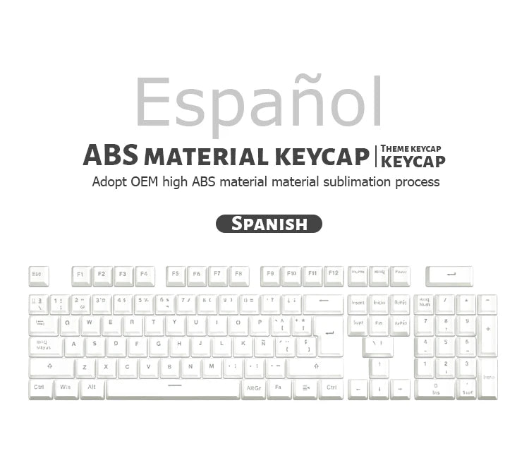 104 teclas retroiluminadas coreanas, francesas, rusas, españolas y alemanas para teclado mecánico con interruptores MX, perfil OEM, teclas ABS DIY