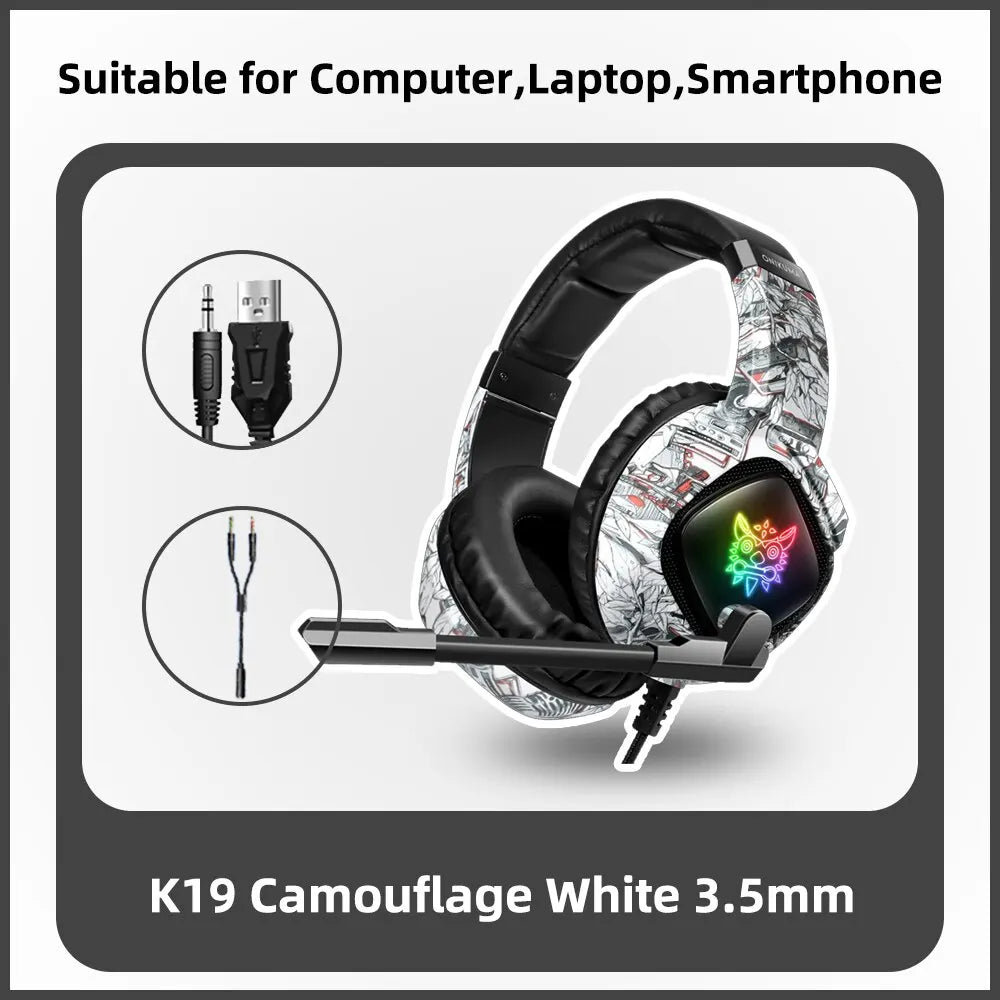 ONIKUMA K19 Gaming Headset – Wired Gaming Headphones with Noise Cancelling, Stereo Sound, Built-in Mic, ONIKUMA K19 Headset for PC & Console Gaming
