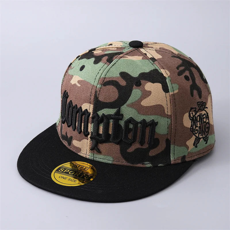 Cross-border Hot Selling in Europe and AmericaComptonBaseball Cap Korean Style Personality Hip-Hop Flat Brim Camouflage Hat