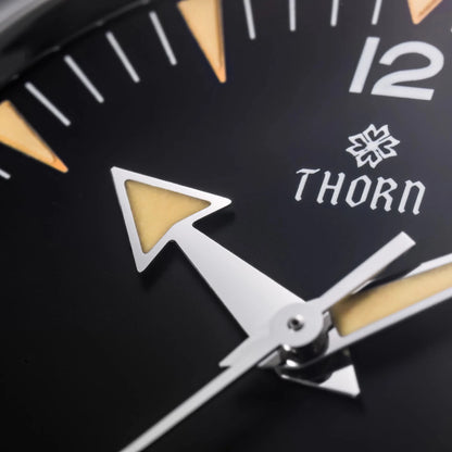 Thron T026 38mm Watch Sapphire Crystal 316L Stainless Steel PT5000/Swiss Ronda Automatic Movement Vintage Style Men's Watch