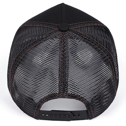 2025 New Bear Eating Fish Street Dance Hip Hop Hat Truck Hat Outdoor Skateboarding Hat Sunshade Baseball Hat Breathable Mesh Hat