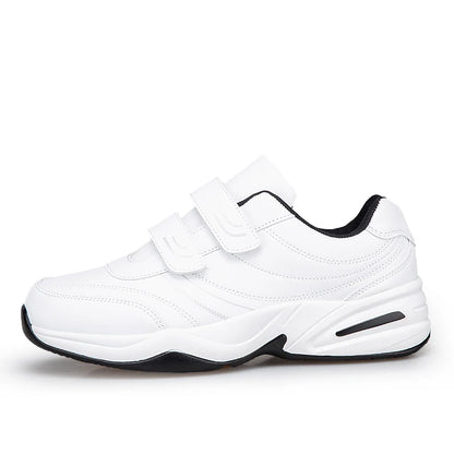 Férfi állítható tépőzáras bőr cipő, alkalmi sportcipő, fehér cipő, Masculino Zapatillas Deportivas Tenis