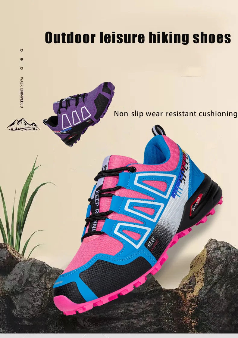 Unisex Outdoor Hiking Shoes Lace-Up Non-Slip Lightweight Men Tactical Training Sports Shoes Women Lockless Casual Cycling Shoes