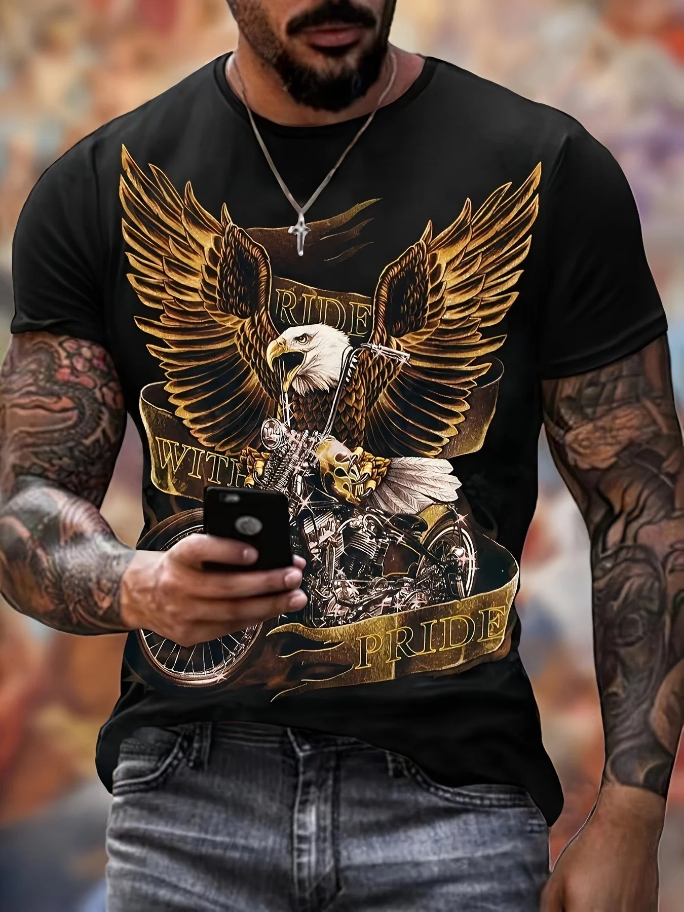 Fashion Eagle Graphic T Shirts Luxury T-Shirt Summer Men's T-Shirts Casual Tops Short Sleeve T-Shirt 3D Printing Men Clothing
