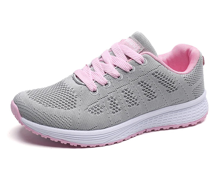 Women's Sneakers 2025 New Fashion Breathable Trainers, Comfortable Sneakers Mesh Fabric Lace-Up, Women's Tennis Shoes